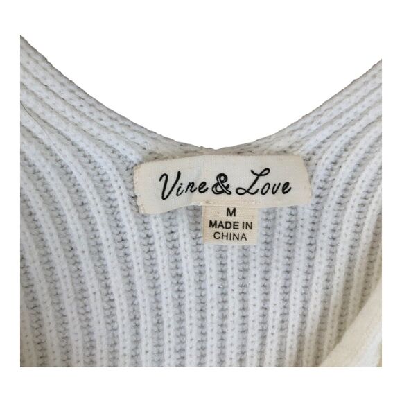 Vine & Love Drop Shoulder Cozy Winter Long Sleeve V-Neck Cross Front Sweater M - Picture 3 of 12